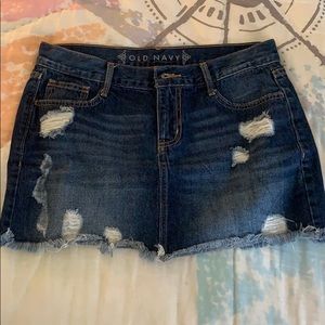 SUPER* Cute Distressed Look Old Navy Jean Skirt